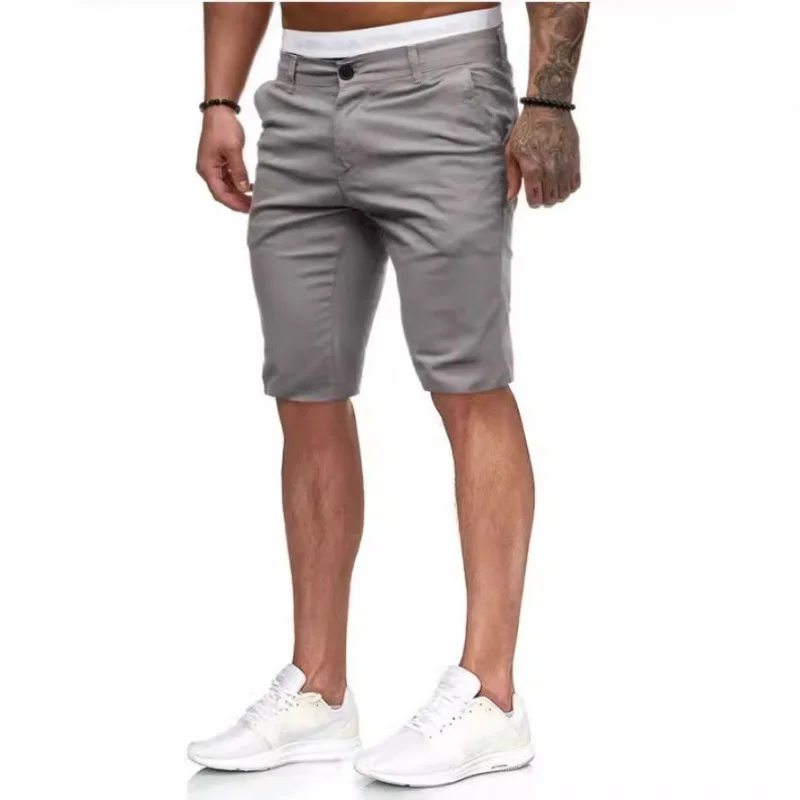 Casual fino ajuste masculino ort calças verão 2025 novo sle cinco quartos comprimento faionable impressão perna reta roupas esportivas