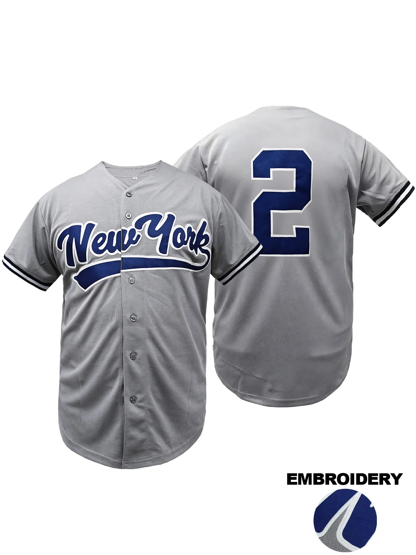 

Мужской Нью-Йорк # 2-футболка с вышивкой, повседневная свободная бейсбольная майка с коротким рукавом и V-образным вырезом для тренировок и соревнований, повседневная одежда