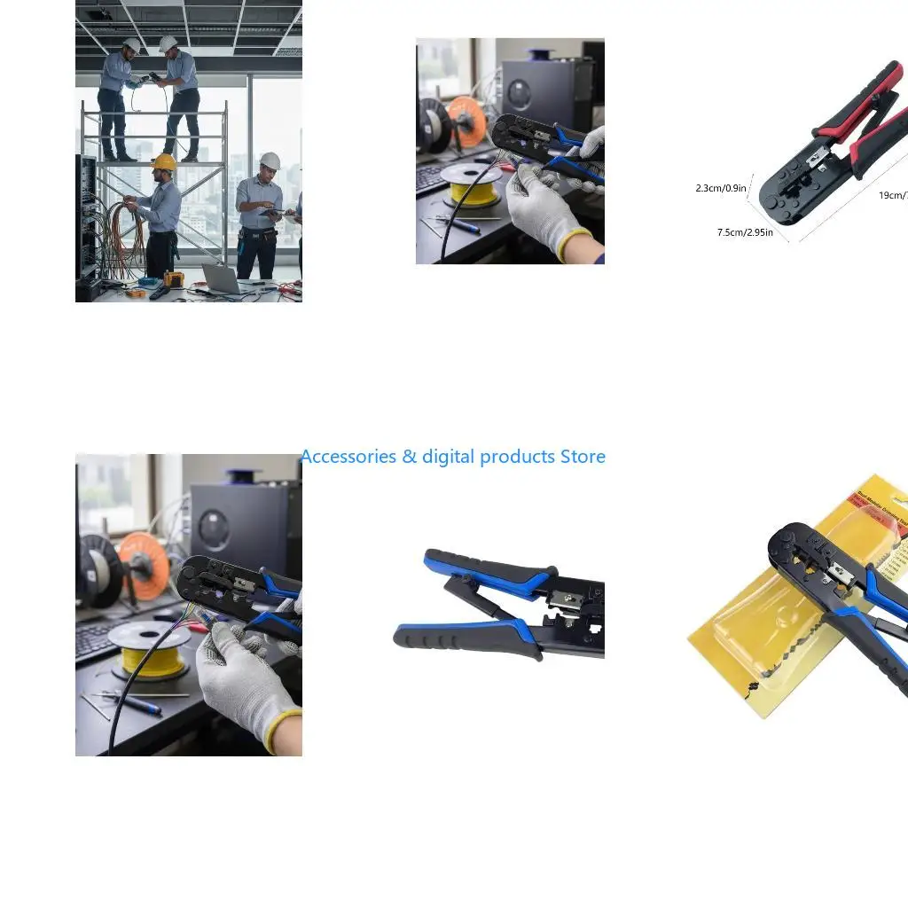 77JD RJ45 Crimping Pliers Wire Cutter Stripper Crimper Function For Cat5e Cat6 Cable Installation And Repair Maintenance