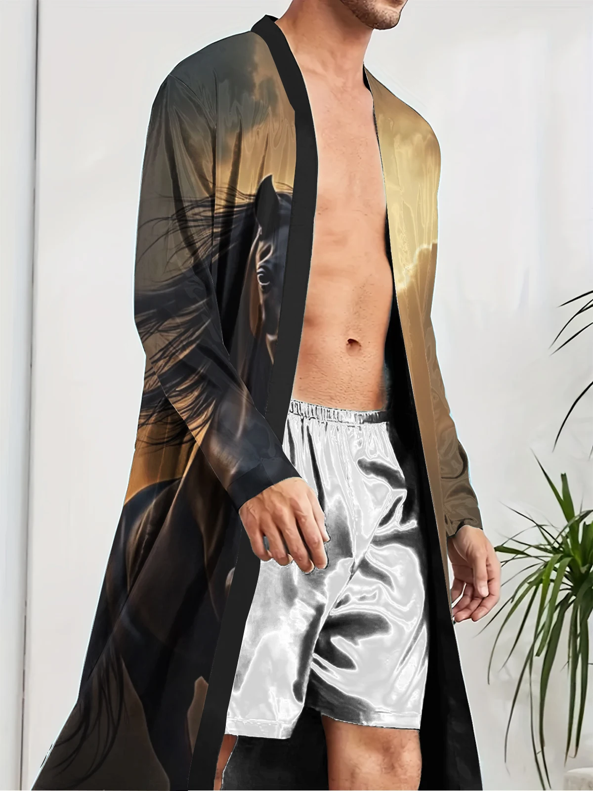 1pcs Men's Robes 2026 Spring/Summer Robes Bathrobe man Funny pajamas Graphic Shower robe sleepwear 3D Printed Breathable