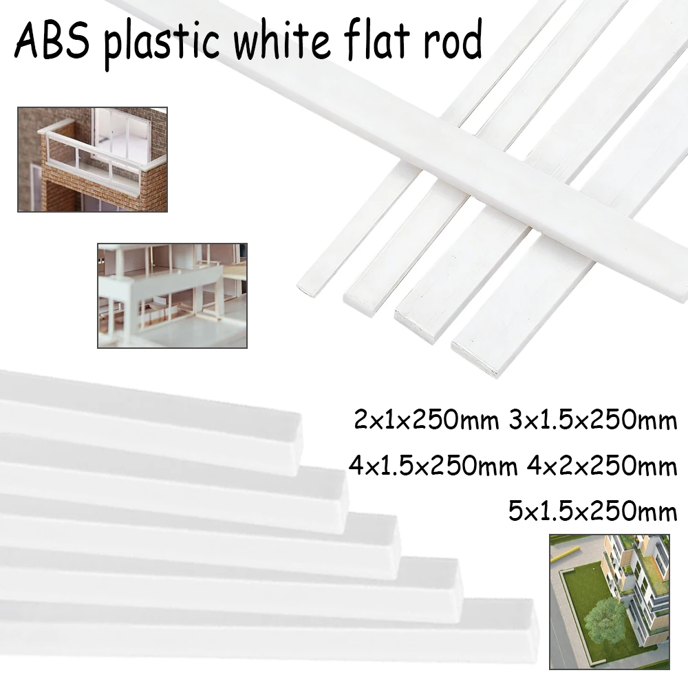 5-100pcsABS Plastic Profiles - Rods, Tubes, Rectangular & Flat Bars for DIY Models, Prototyping & Engineering Projects