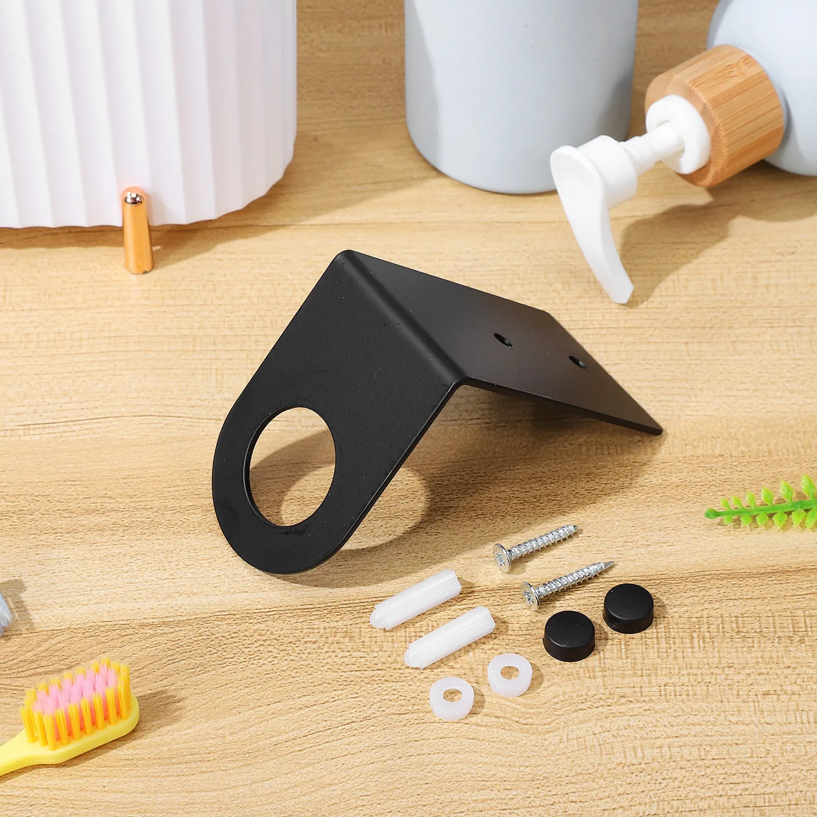 

Держатель для дозатора мыла в ванную комнату, настенный, из нержавеющей стали, подставка для бутылок с шампунем и лосьоном, черная полка-контейнер