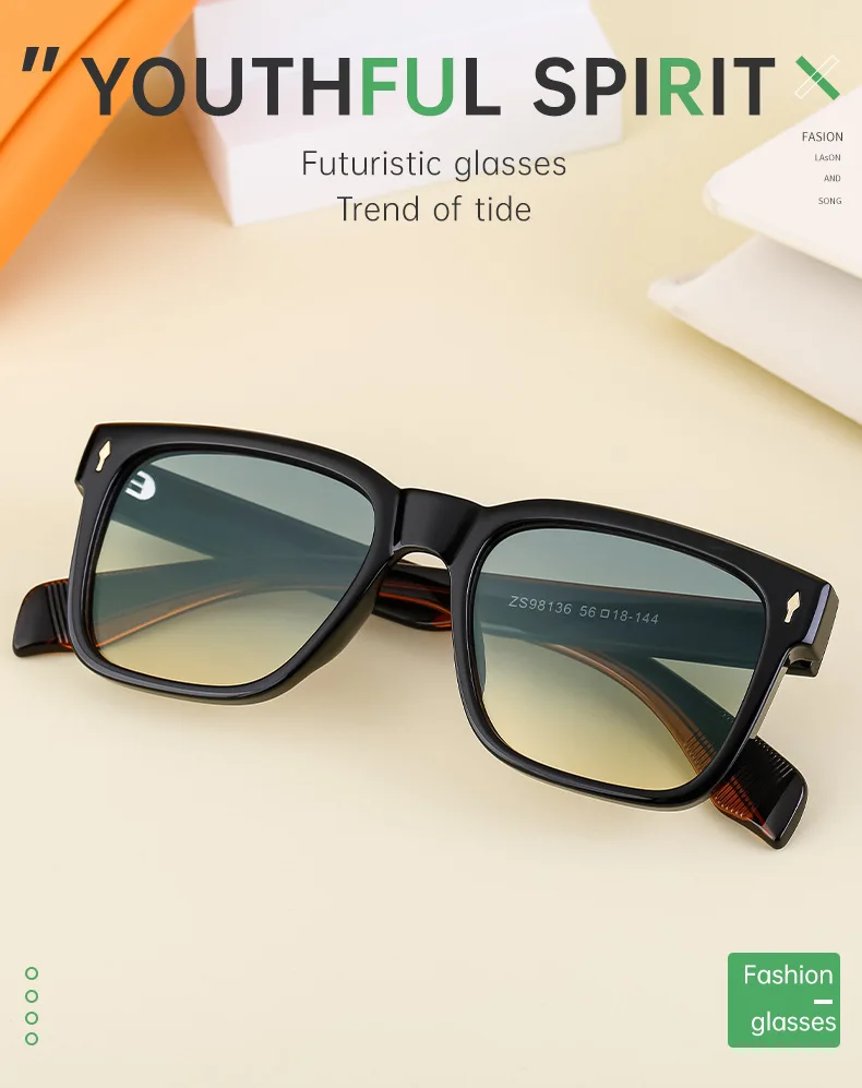 Neue quadratische Sonnenbrille für Männer Vintage Designer Sonnenbrille Frauen trend ige Luxus Retro Mode Brille Gafas de Sol Hombre Zonnebril – Detail 1