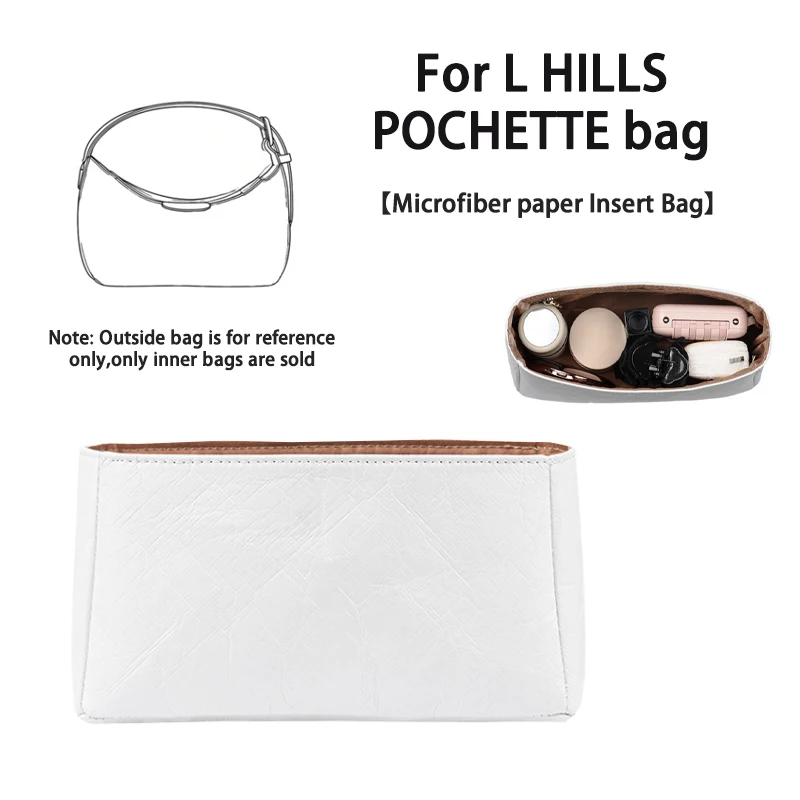 EverToner Waterproof Lightweight Microfiber Paper Liner Insert for L HILLS POCHETTE Durable Inner Organizer Bag Storage