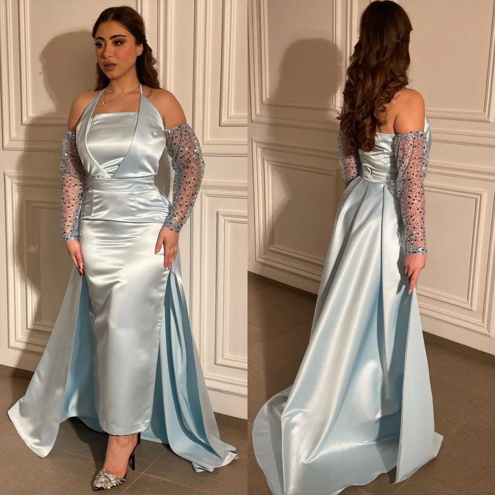 

Индивидуальные модные элегантные шармезные плиссированные прямые платья миди с открытыми плечами на заказ Простые