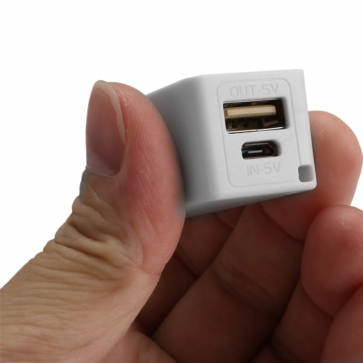 HIHI Portable External Power Bank Battery Charger 18650 with Keychain (Without Battery) (White)