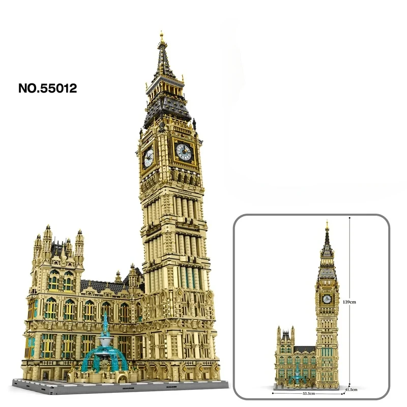 European Style Building Blocks Street Scene Puzzle Ancient Reobrix55012 Building Model Assembled Toy Desktop Ornament Adult Gift