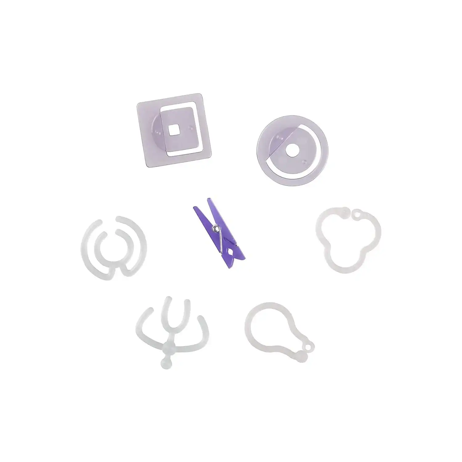 

JAM Paper Plastic Office Clip Box, Medium, Purple, 24 Assorted Clips/Pack