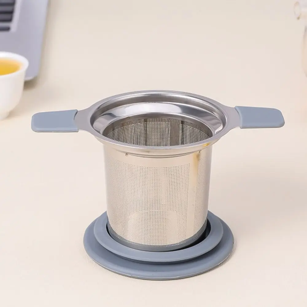 With Silicone Handle Stainless Steel Tea Infuser Fine Mesh Loose Leaf Tea Filter Reusable Tea Strainer Teapot