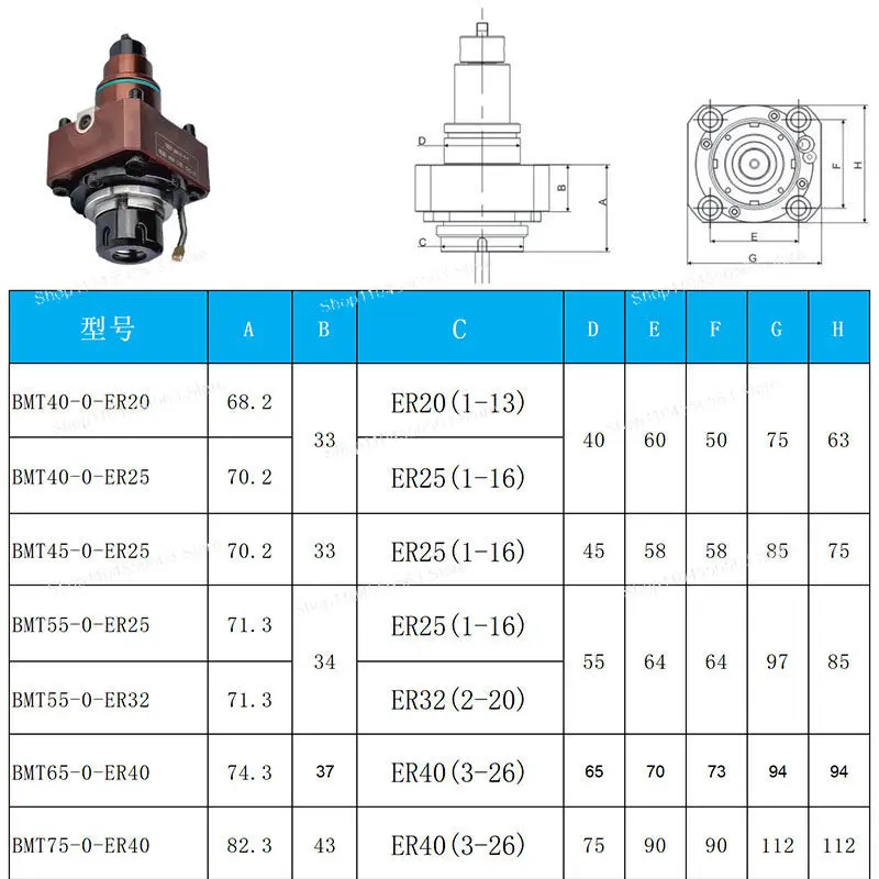 BMT Driven Tool Holder 90° Universal Milling Head for CNC Lathe Multi-Tasking Power Tool for Turning Center Live Tooling
