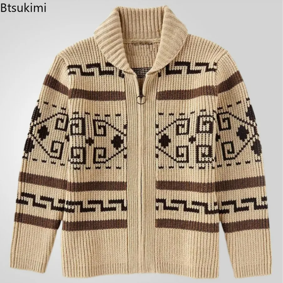 

Новинка 2025 года, мужской теплый трикотаж, кардиган, свитер с несколькими пуговицами и длинными рукавами, толстый мужской шерстяной вязаный свитер с длинными рукавами, мужские кардиганы