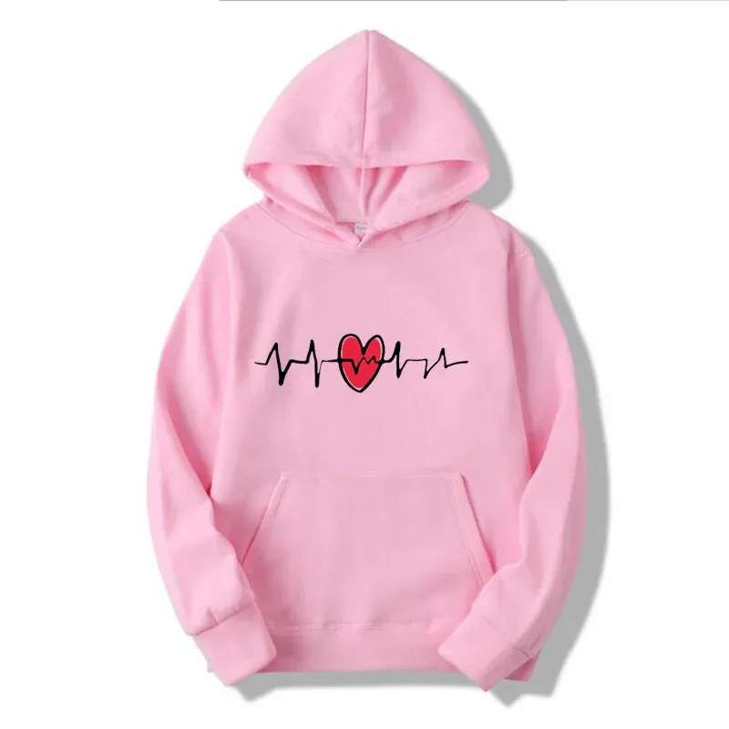 Sudaderas con capucha con estampado de amor para mujer, ropa de calle con gráfico Kawaii, Jersey Unisex divertido, Tops deportivos sueltos para exteriores