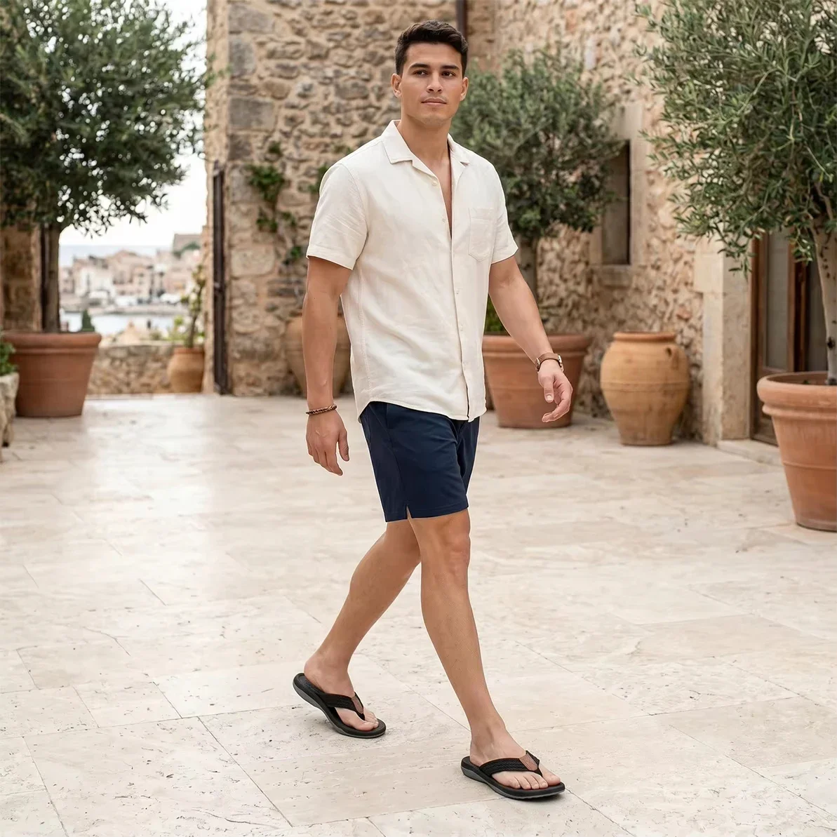 Herren-Strand-Flip-Flops, bequeme Strand-Sandalen, rutschfeste und strapazierfähige Freizeitschuhe für den Sommer, geeignet für den Innen- und Außenbereich. – Detail 9