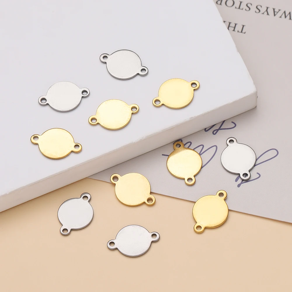 

10/20Piece/Pack Stainless Steel Dog Tag Double Hole Hexagon Charms Pendants For DIY Necklace Jewelry Making Accessories