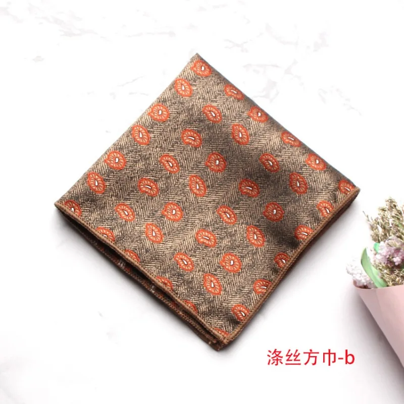 New Print Cartoon Geometry 26cm Pocket Square Silk Touch Polyester Handkerchief Wedding Party Suit Tie Hankie Men Gift Accessory