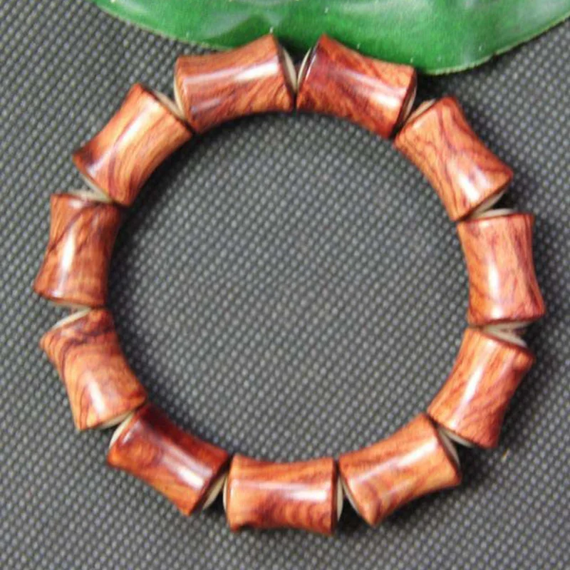 Rosewood bamboo joint inlaid with cow bone 15mm12mm Buddhist bead bracelet, prayer beads, unisex for handling and appreciati