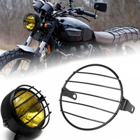6.5 inch Universal Motorcycle Headlight Fog Lamp Protector Guard Grille Cover For Ducati Chopper Yamaha Cafe Racer