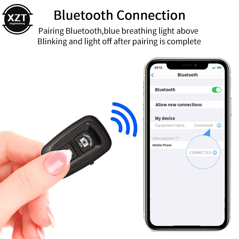 Universal Bluetooth Remote Control รีโมทบลูทูธชัตเตอร์ถ่ายภาพโทรศัพท์กล้องถ่ายรูปปุ่มสำหรับ IOS Android