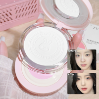 Four Color Matte Face Pressed Powder Fine Powder Smooth Lasting Oil Control Setting Concealer Powder Puff