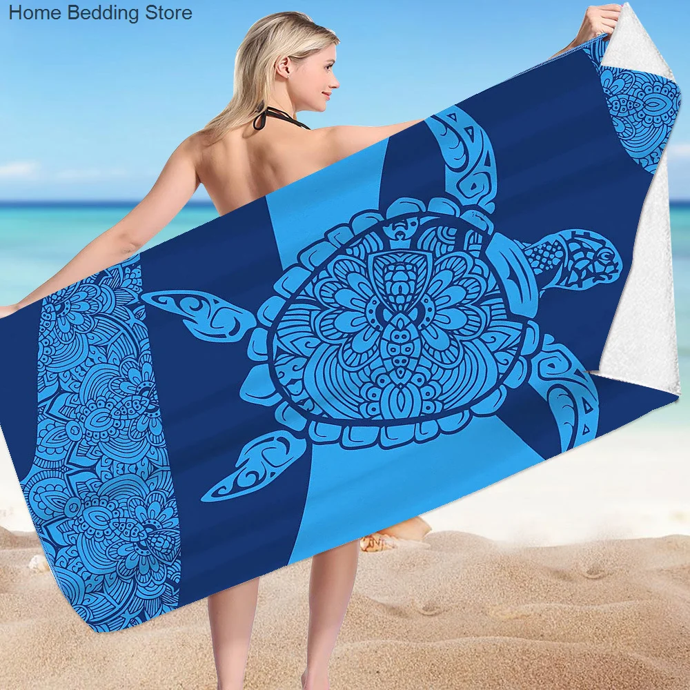 

Sea Turtle Summer Beach Towel Quick Dry Microfiber Bath Towel for Kids Girls Adult Cartoon Wearable Beach Wrap Blanket 80x160cm