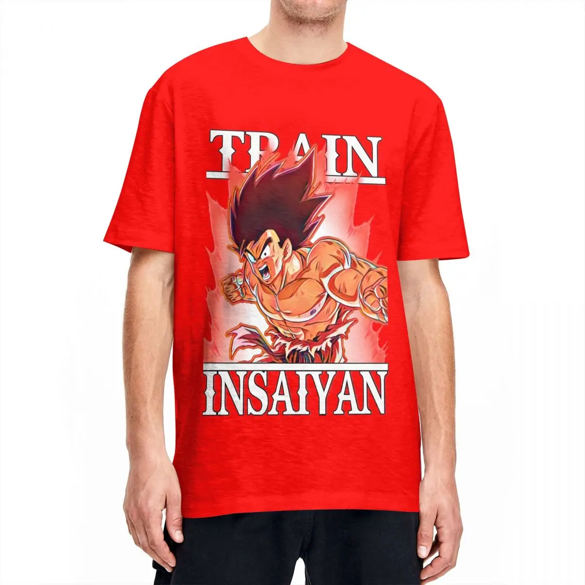 Train Insaiyan Goku Kaioken Times Ten Dragon Ball Z Tshirts Unisex Cotton Tops Novelty Round Neck Short Sleeve