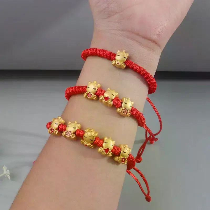 Adjustable Little Horse Shape Charm Bracelets For Women Red Rope Bracelet Female Jewelry Gifts