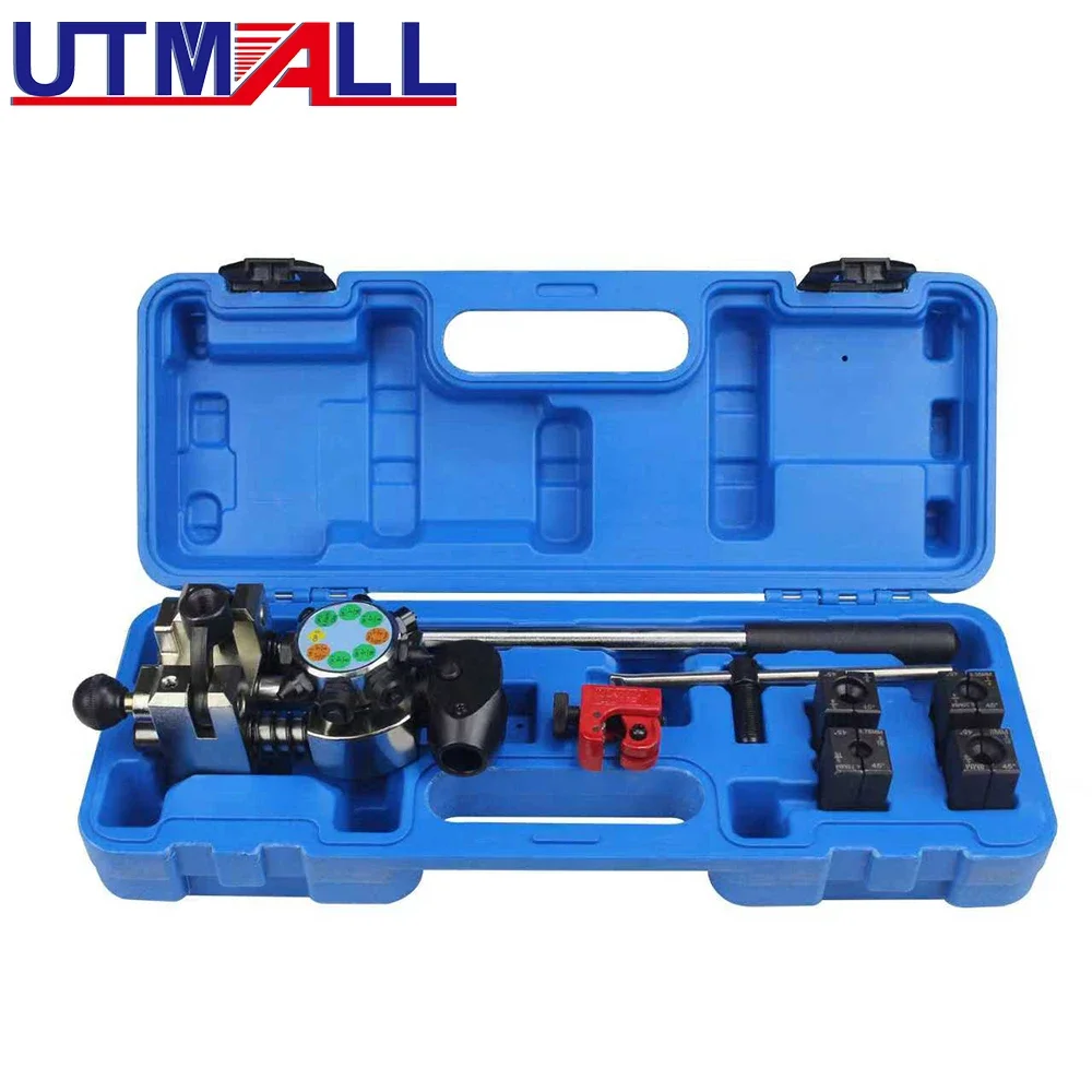 Professional Brake Line Flaring Tool 45 Degree Set Single Double and Bubble Flares Tool Kit for Steel Copper Tube
