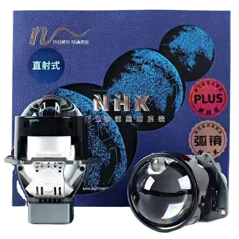 جديد NHK عدسة LED مباشرة كوب مزدوج ثنائي جهاز عرض (بروجكتور) ليد 3.0 بوصة 50 واط 55 واط 6000 كيلو جودة عالية مصباح ليد كشافات