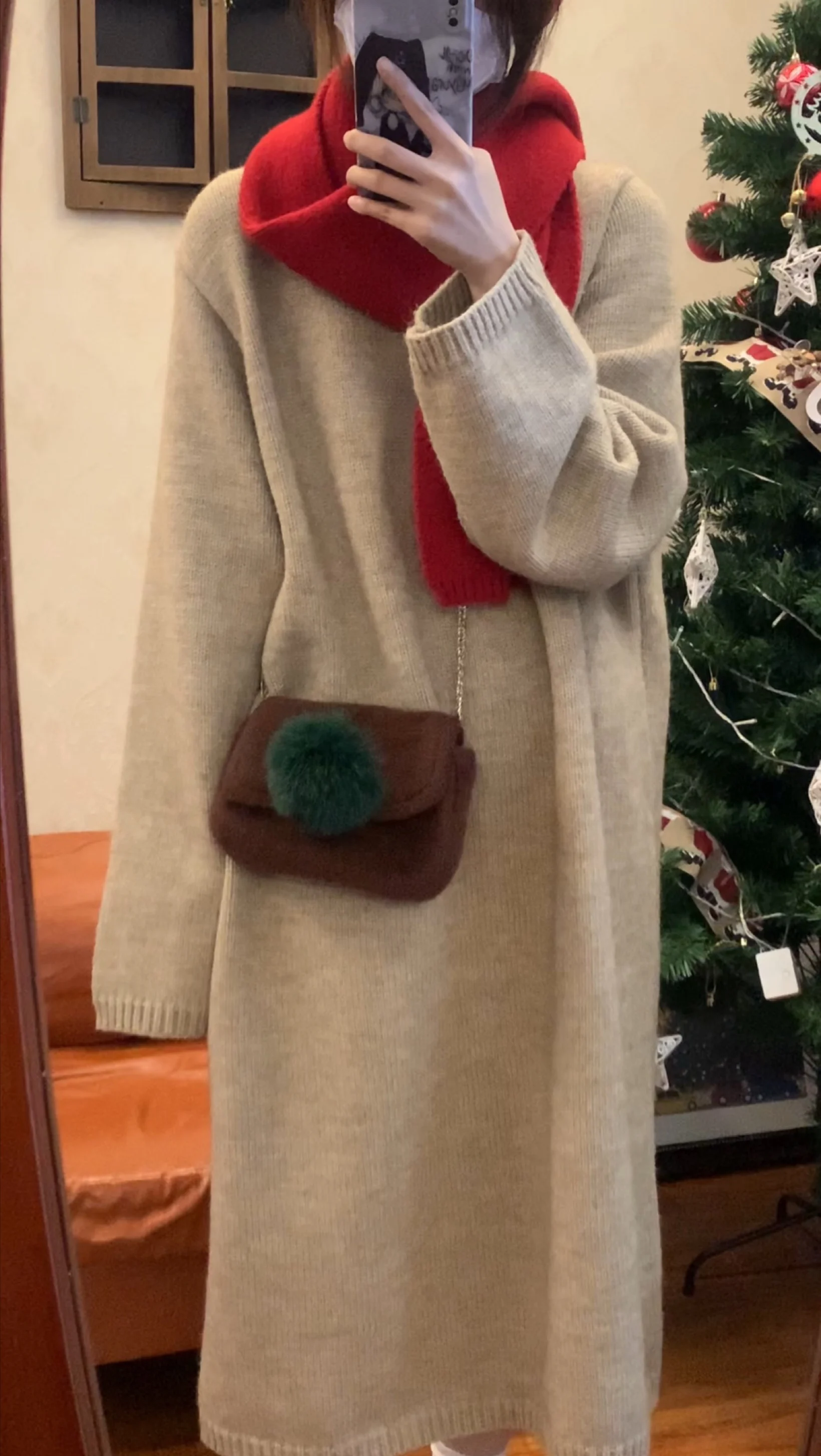 

Удлиненный свитер-пуловер RXran оверсайз с круглым вырезом, до колен, осенне-зимняя новинка, женская мода