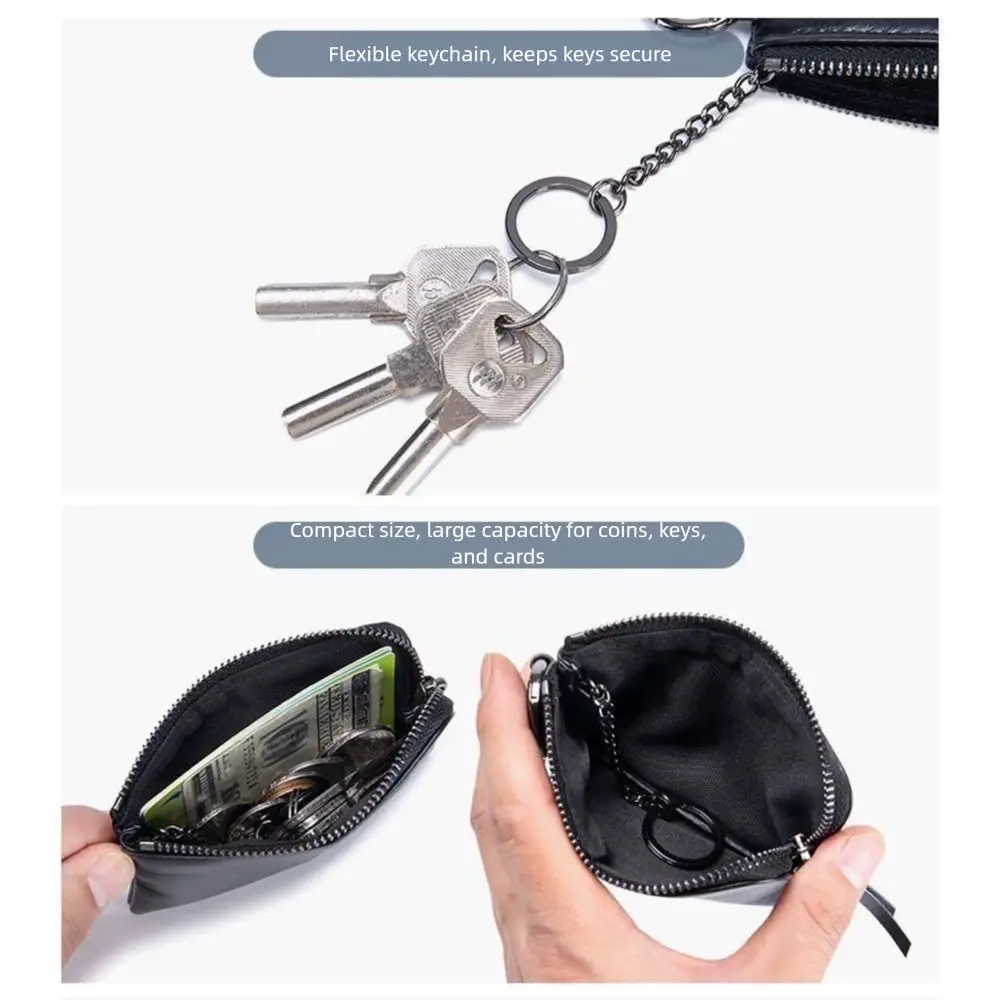 Gifts Soft Leather Small Wallet Portable Bus Card Key Bag Business Card Large capacity Coin Purse Ultra-thin Small Card Holder