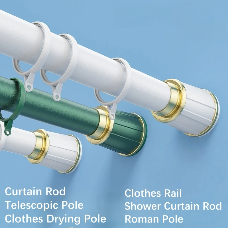 

Curtain Rod Telescopic Rod Balcony Clothes Drying Rod Support Hanging Clothes Bathroom Bathroom Shower Curtain Rod Roman Rod