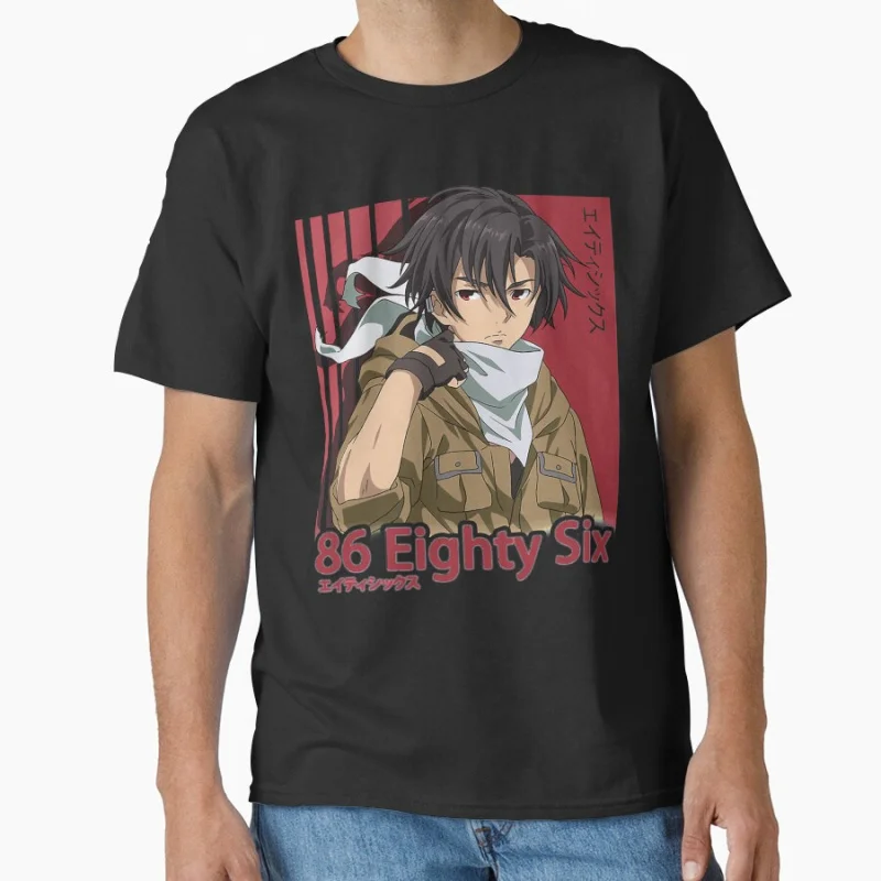 

86 Eighty Six Shinei Nouzen Shin Shadow Style Science Fiction Light Novel Anime t shirt for men 100% cotton Large size top S-6XL
