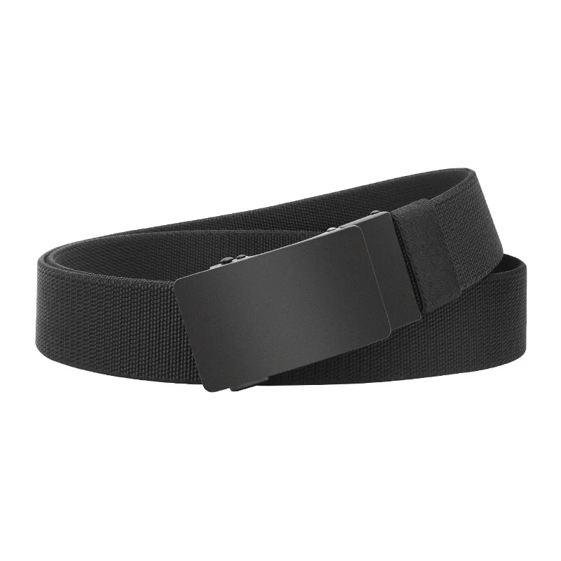 New Matte Alloy Automatic Buckle Men's Belt - Simple and Versatile European and American Light Luxury Outdoor Woven Waistband