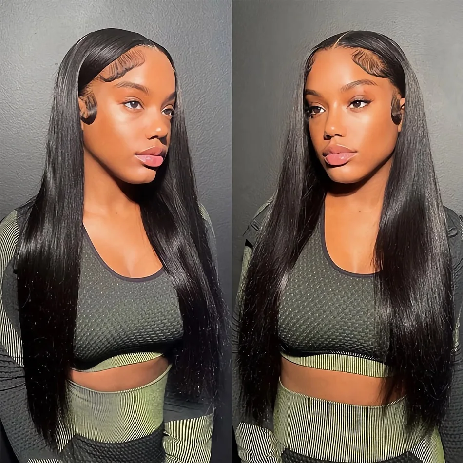 13x4 HD Lace Front Wigs Human Hair Bone Straight 200% Density 12A Transparent Lace Frontal Wig With Baby Hair For Black Women