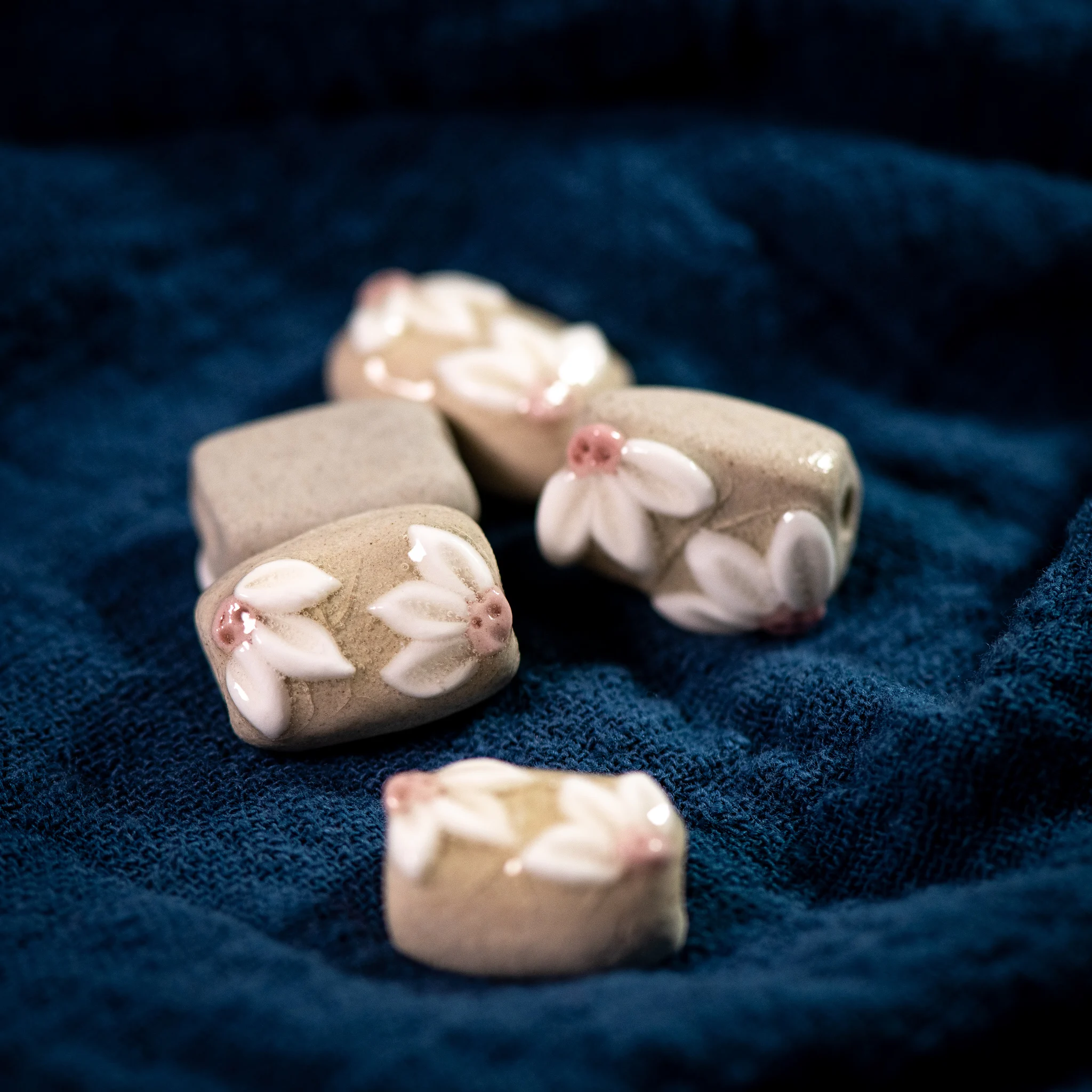 17#Manual mud Pottery Beads  Handmade Vintage flower Special Ceramic Pendant Jewelry Part For Necklace Bracelet #XN101