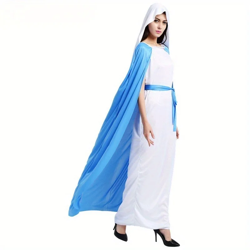 Halloween cosplay essencial jesus traje masculino missionário sacerdote traje pai maria freira traje com elementos cruzados adicionados
