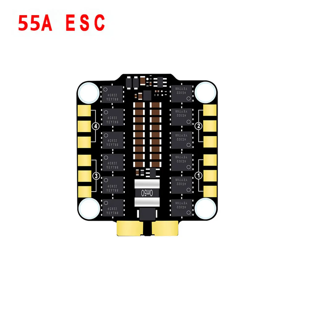 ชุดควบคุมการบิน HPXGRC F405/F722 - ESC 55A, ไจโรความแม่นยำสูง 42688-P, กล่องดำ 16MB, แบบเสียบใช้งานได้ทันทีสำหรับโดรนแข่ง FPV
