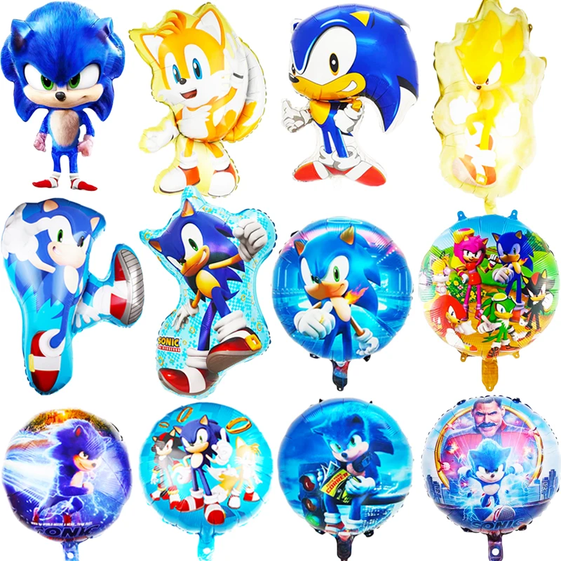 Children's Birthday Theme New Cartoon Sonic Aluminum Foil Balloon Decoration Baby Shower Party Supplies Male and Female Gift Toy