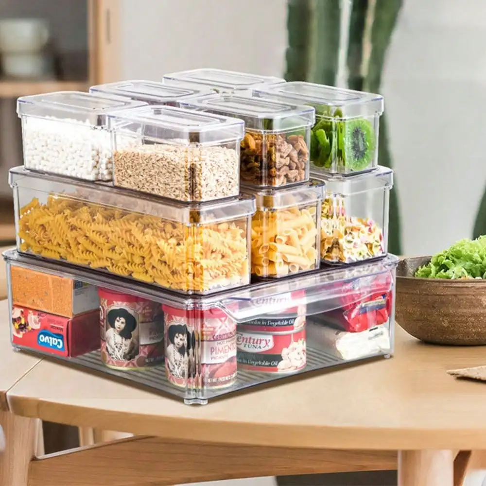 

10 Pack Fridge Organizer and Storage, Stackable Refrigerator Organizer Bins with Lids, BPA-Free Storage Containers for Storage