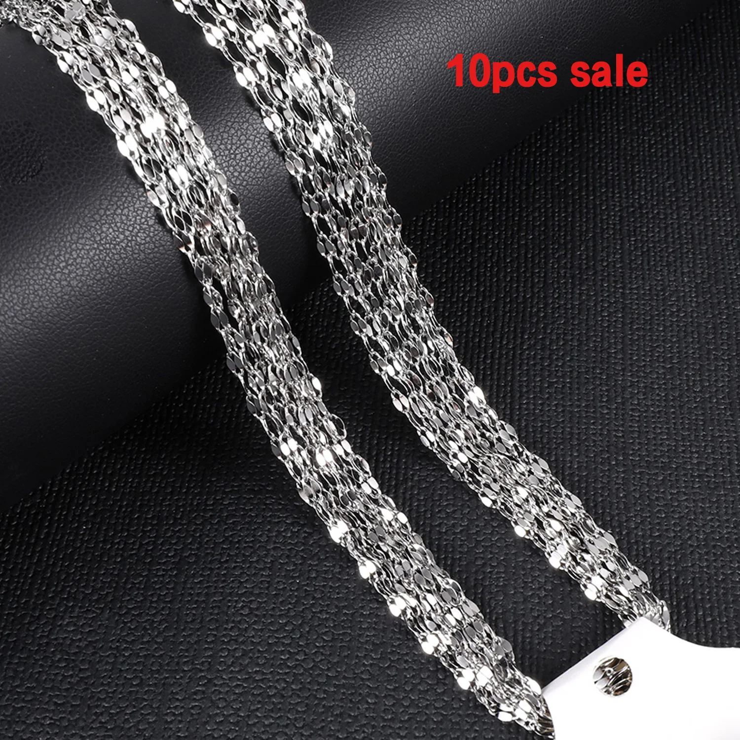 

ASON 10pcs/lot Women Men Pendant Choker Accessory Wholesale Stainless Steel Silver Color Chains Necklace Clavicle collar Jewelry