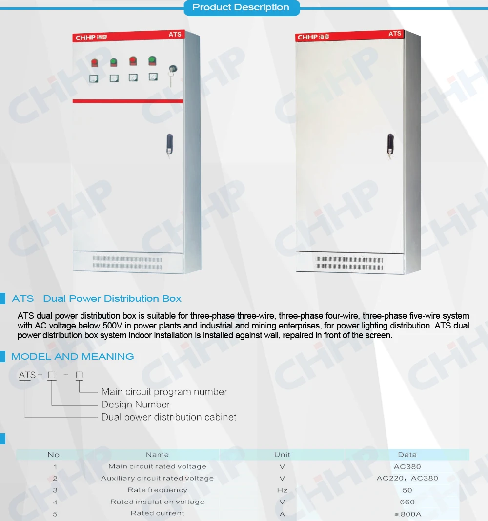 ATS electrical control panel automatic transfer switch panel board ATS panel board power distribution equipment