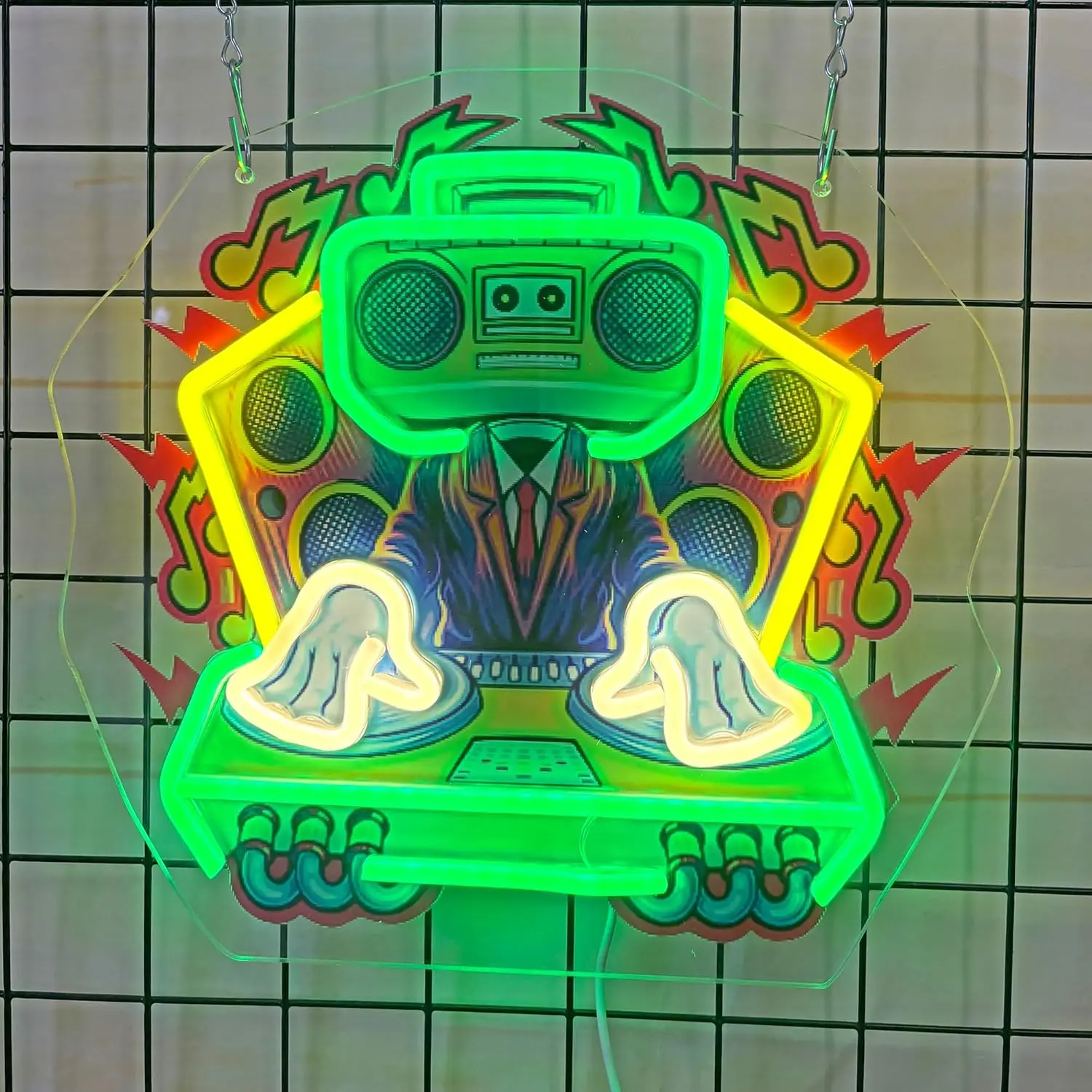 

Неоновая вывеска DJ с УФ-печатью, настенный светильник, USB LED музыкальный неоновый светильник для игровой комнаты, бара, вечеринки, спальни, декоративный подарок, ночник