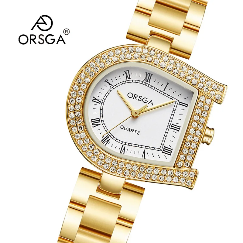 Women Quartz Watch Luxury Clock Fashion Elegant Rose Gold Sliver Case Diamond Dial Vintage New Orologio Reloj Ladies Wristwatch