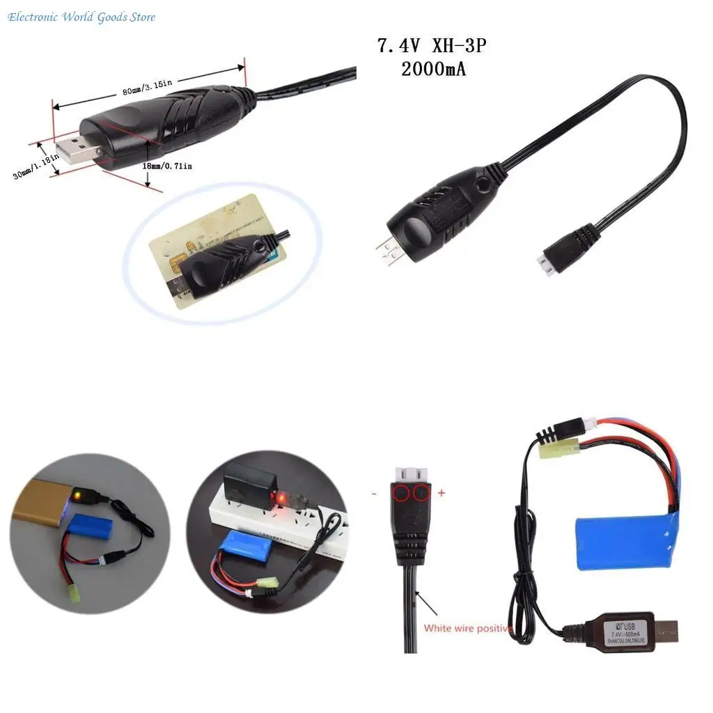 A3PD High Quality Universal 7.4v 2000mA/1000mA/500mA XH-3P 2S Li-ion Electric