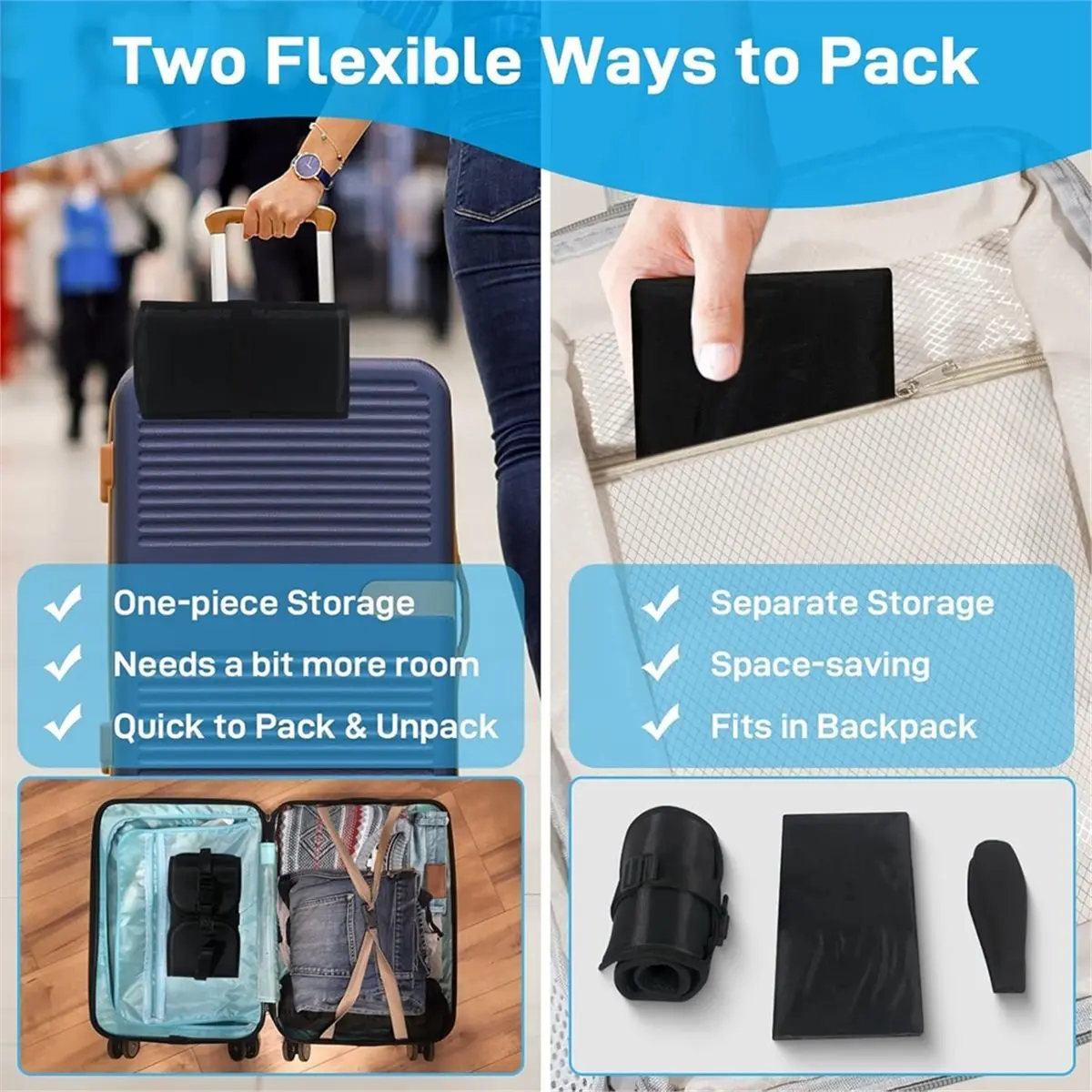 belong Airplane Foot Hammock, Foot Hammock for Travel with Ergonomic Removable Foot Divider Design, Airplane Foot Rest