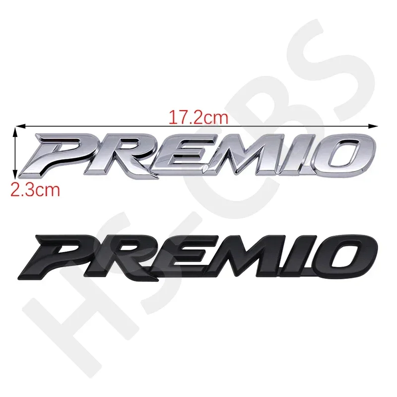 OK Metal 3D Premio Letter Badge Car Rear Trunk Emblem Logo For Allion Yaris L Highlander Camary Corolla Crown Decorative Sticker