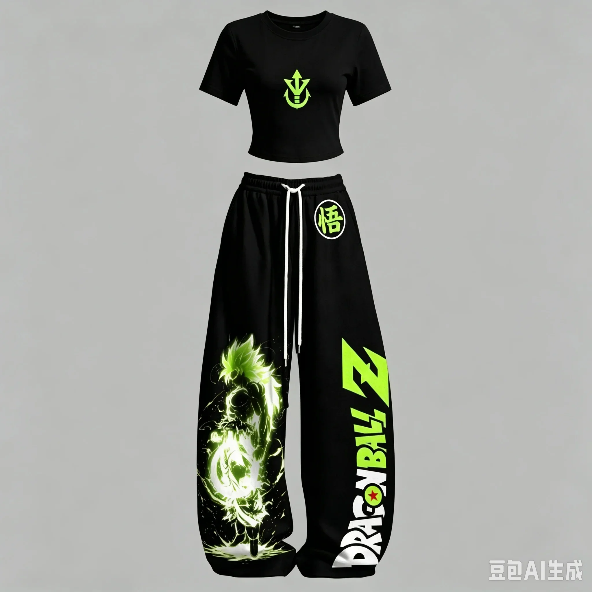 2026 New Top Short Sleeve and Loose Sports Pants Set Dragon Ball Sun Wukong Divine Dragon Printed Hip Hop Clothing for Children