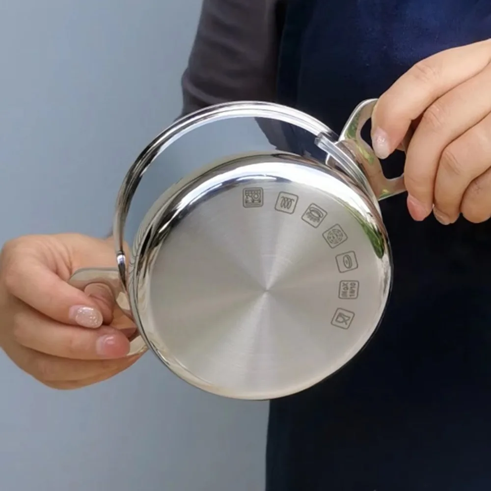 304 Stainless Steel Mini Milk Pot Double Handle Thickened Bottom Baby Food Pot 10CM Rust-resistant Oil Heating Pot view 5