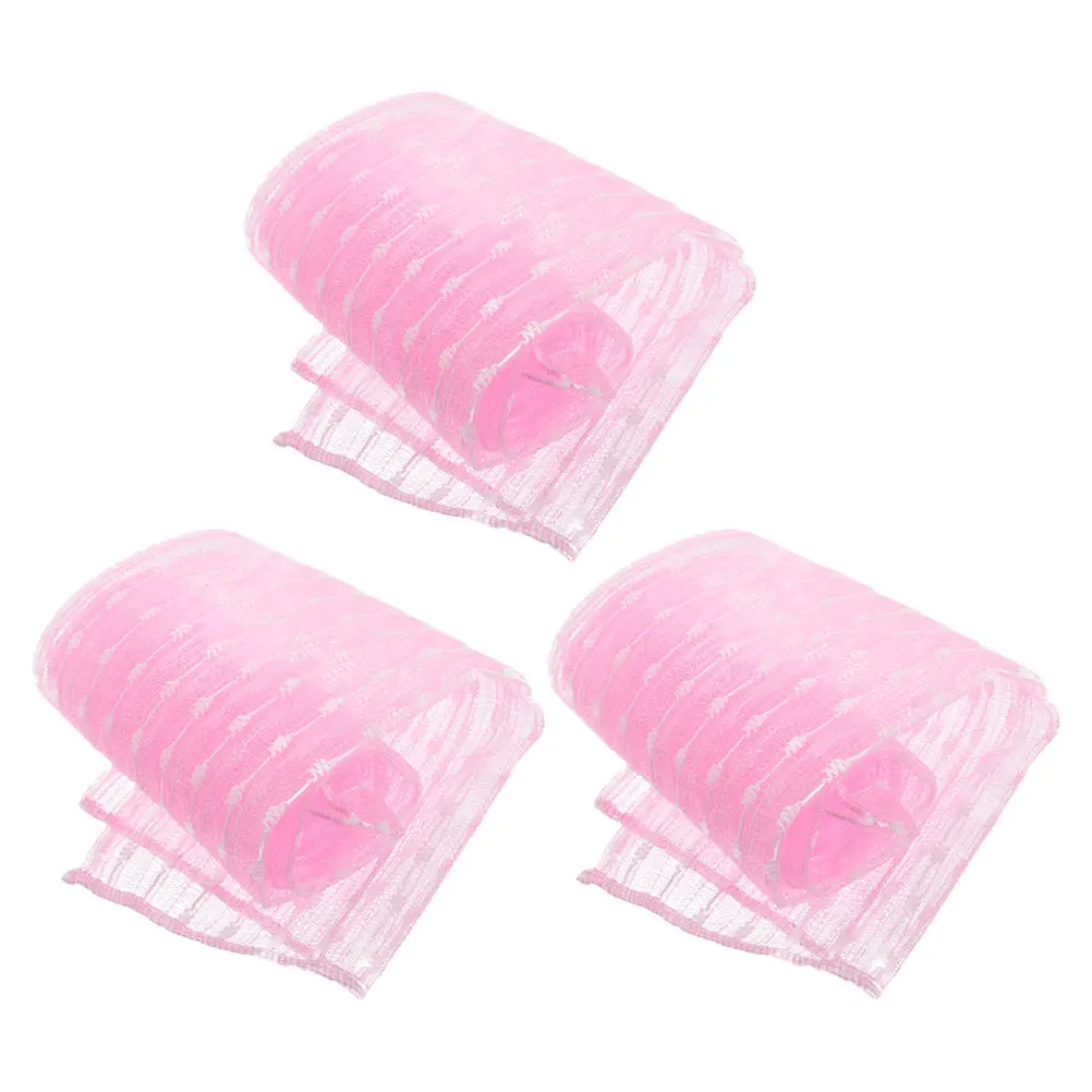

3Pcs Body Exfoliator Towel Nylon Shower Scrubber Washcloth Long Handle Free Back Cleaning Efficient Lather Creation Rejuvenating