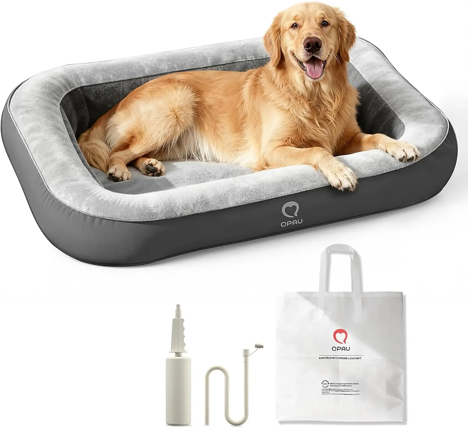 

Inflatable Dog Bed with Sides, Washable Orthopedic Pet Mattress for Travel, Camping & Home, Waterproof Portable Bed for All Dogs